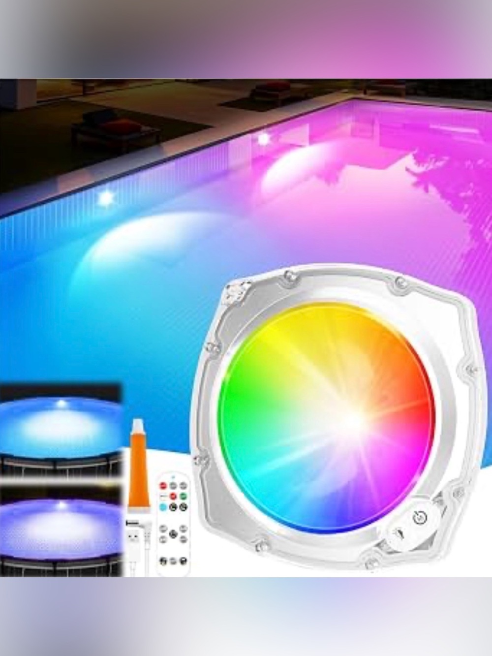 LED Pool Light with Remote Control - Multicolor